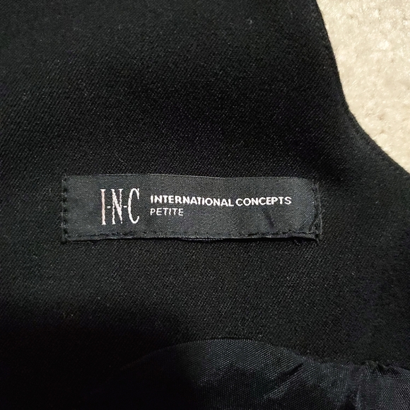 INC International Concepts back lace up corset button vest black 4P 4 petite - Picture 13 of 13